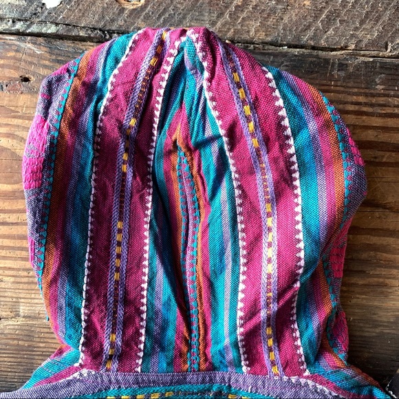 62 East cotton skater girl Aztec pattern pink purple teal crop hooded vest sz M - Picture 8 of 11